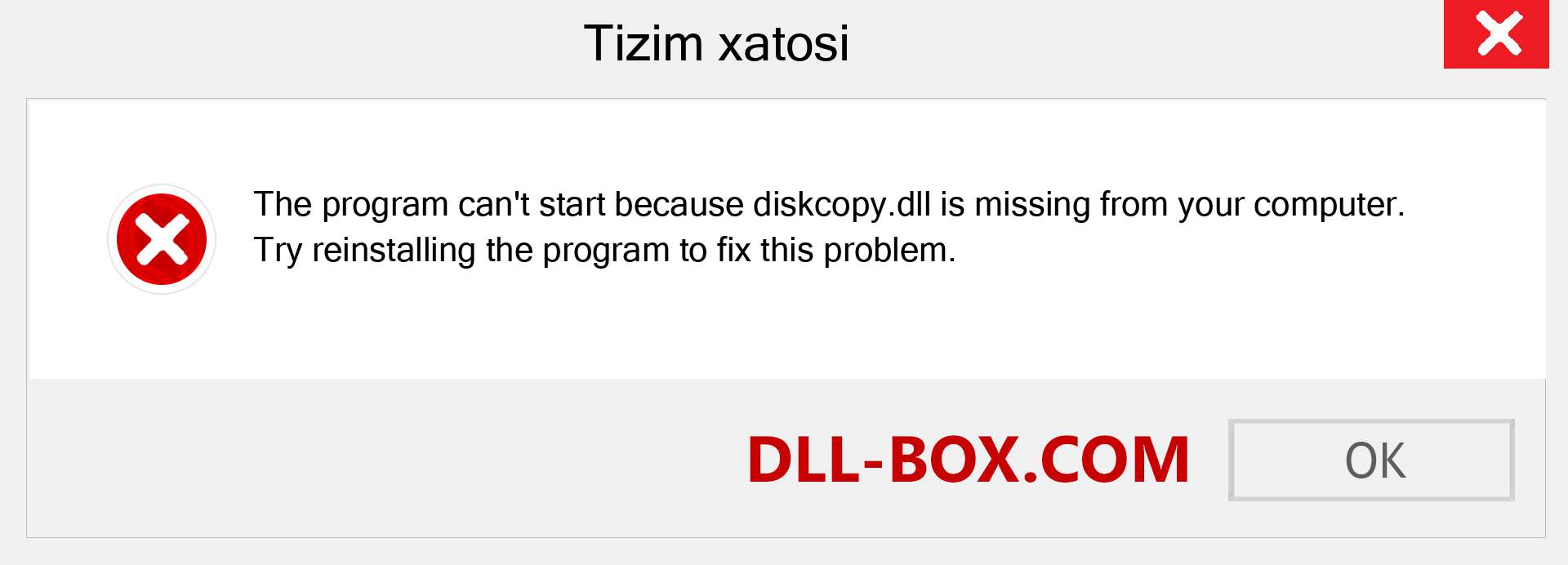 diskcopy.dll fayli yo'qolganmi?. Windows 7, 8, 10 uchun yuklab olish - Windowsda diskcopy dll etishmayotgan xatoni tuzating, rasmlar, rasmlar